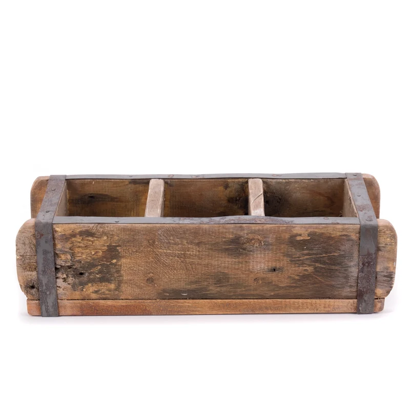 HOLZ ZIEGELFORM "BRICK" | Recyclingholz | Vintage Holzziegel | Anzahl: 3-Fächer