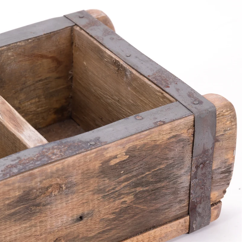 HOLZ ZIEGELFORM "BRICK" | Recyclingholz | Vintage Holzziegel | Anzahl: 3-Fächer