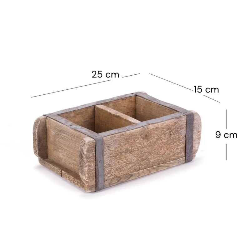HOLZ ZIEGELFORM "BRICK" | Recyclingholz | Vintage Holzziegel | Anzahl: 2-Fächer