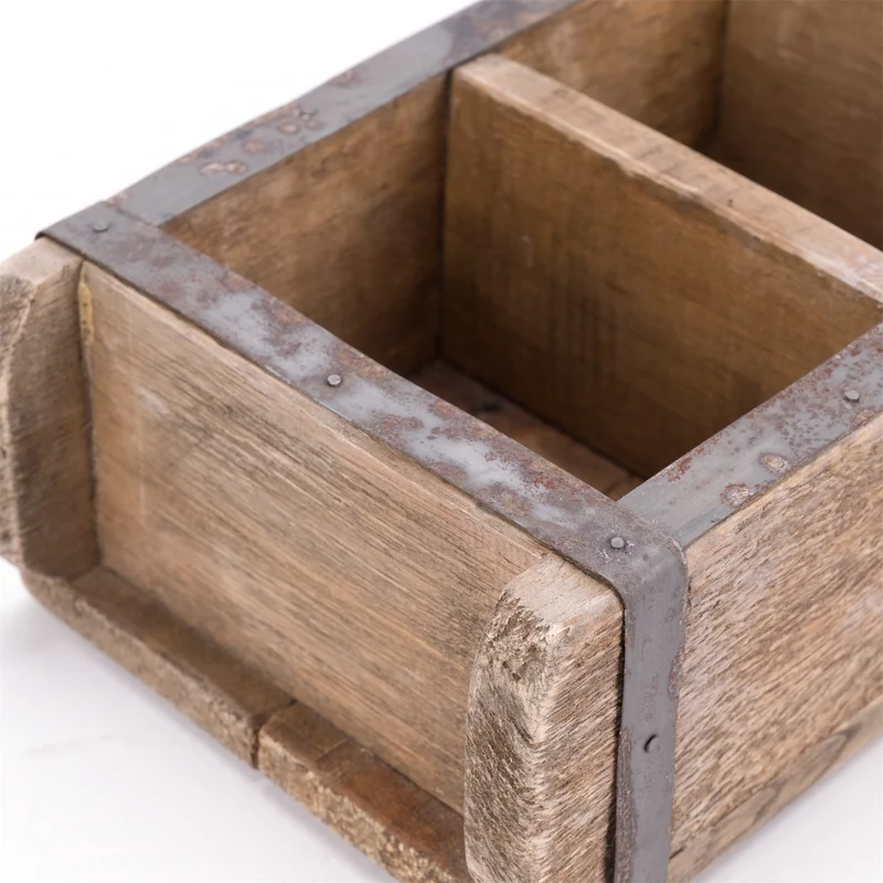 HOLZ ZIEGELFORM "BRICK" | Recyclingholz | Vintage Holzziegel | Anzahl: 2-Fächer
