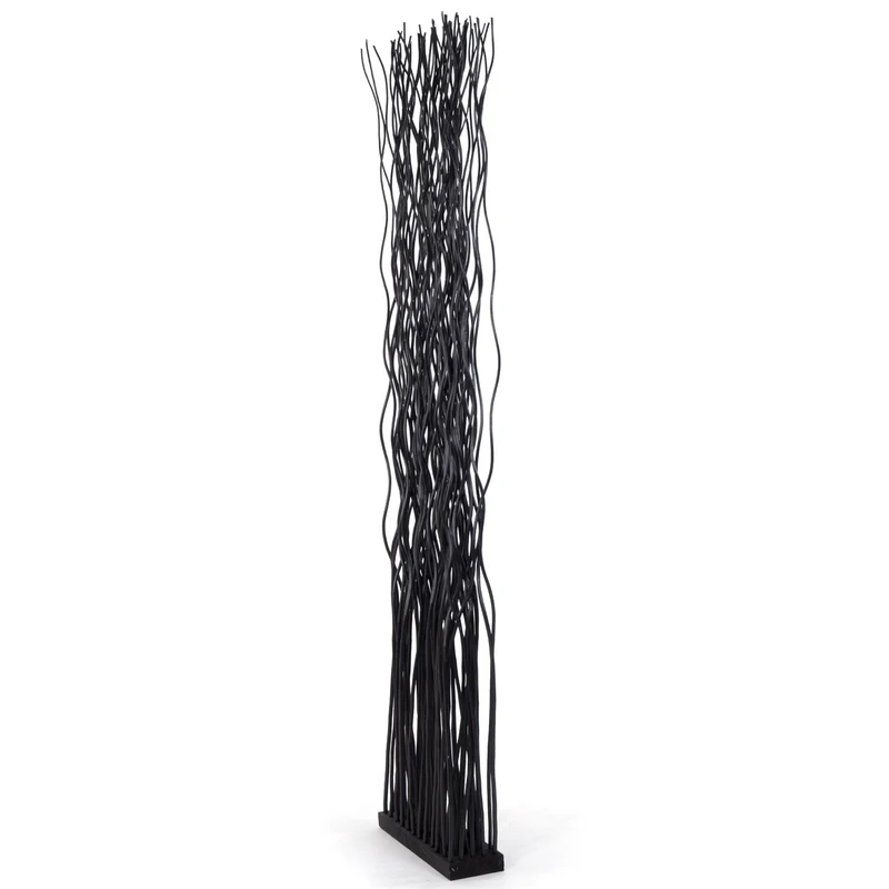 RAUMTEILER "WAVE" | Weidenholz, 170x40cm (HxB) | Paravent, Trennwand | Farbe: schwarz