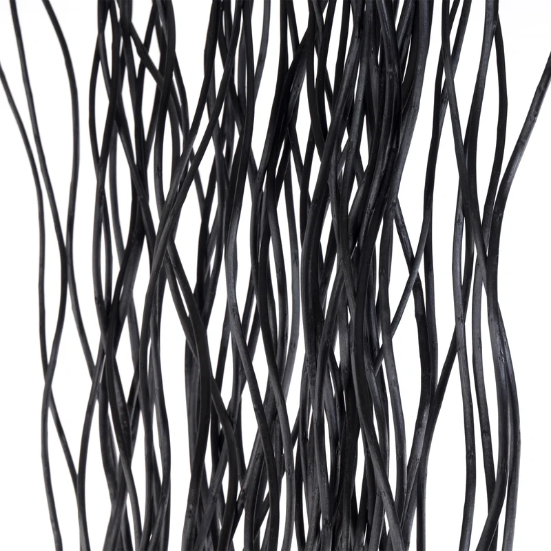 RAUMTEILER "WAVE" | Weidenholz, 170x40cm (HxB) | Paravent, Trennwand | Farbe: schwarz