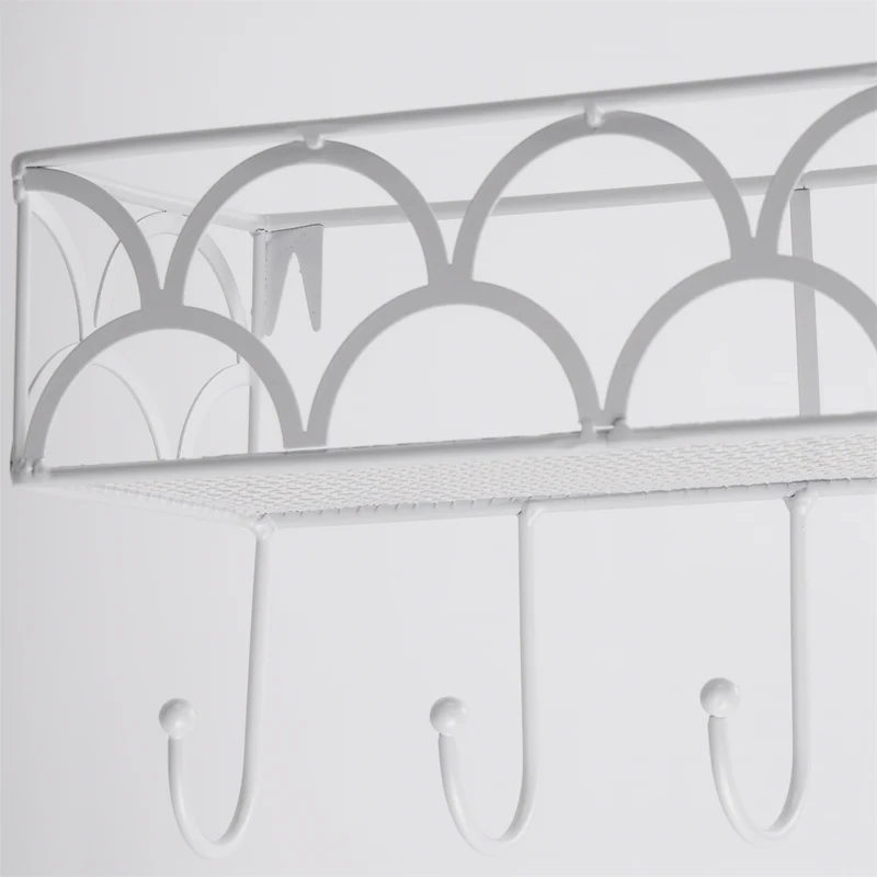 Garderobenregal "LUCY" | antik-weiß, mit Ablage | Wandgarderobe