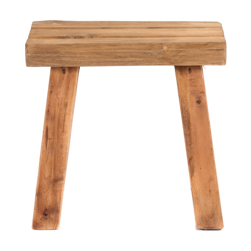 SITZHOCKER "RUSTIC" | 41x42x24cm (HxBxT), Teak | Holzhocker | Farbe: 08 honigfarben gewachst