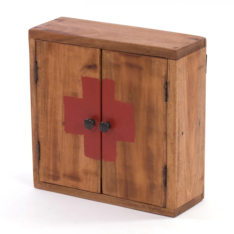MEDIZINSCHRANK "MEDIC" | 35x35x13 cm, Mahagoni | Wandschrank | Farbe: 08 honigfarben gewachst