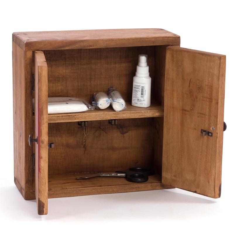 MEDIZINSCHRANK "MEDIC" | 35x35x13 cm, Mahagoni | Wandschrank | Farbe: 08 honigfarben gewachst