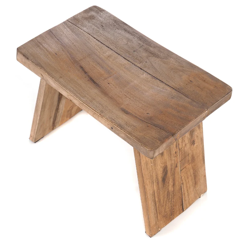 SITZBÄNKCHEN "SCHEMEL 40" | Mahagoni, 31x40x25cm | Fußhocker | Farbe: 01 natur-vintage