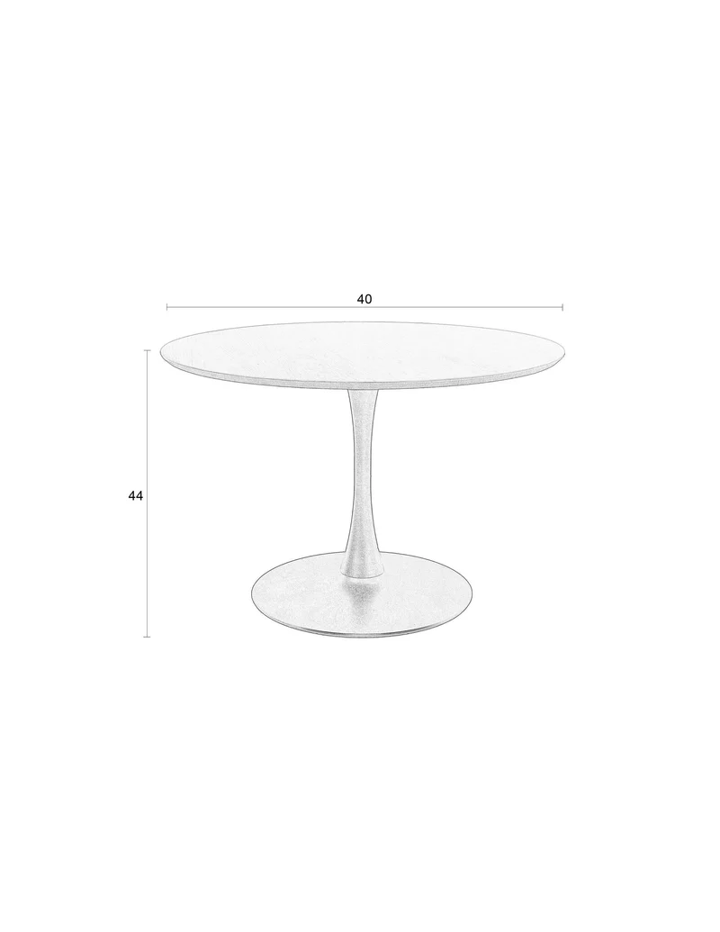 White Label Living Esstisch Raku – Natur, MDF, 110 × 110 × 75 cm