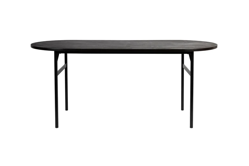 White Label Living Esstisch Marcio – Schwarz, Eisen, 180 × 80 × 75 cm
