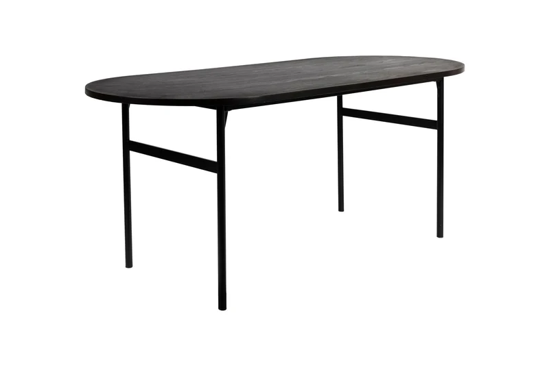 White Label Living Esstisch Marcio – Schwarz, Eisen, 180 × 80 × 75 cm