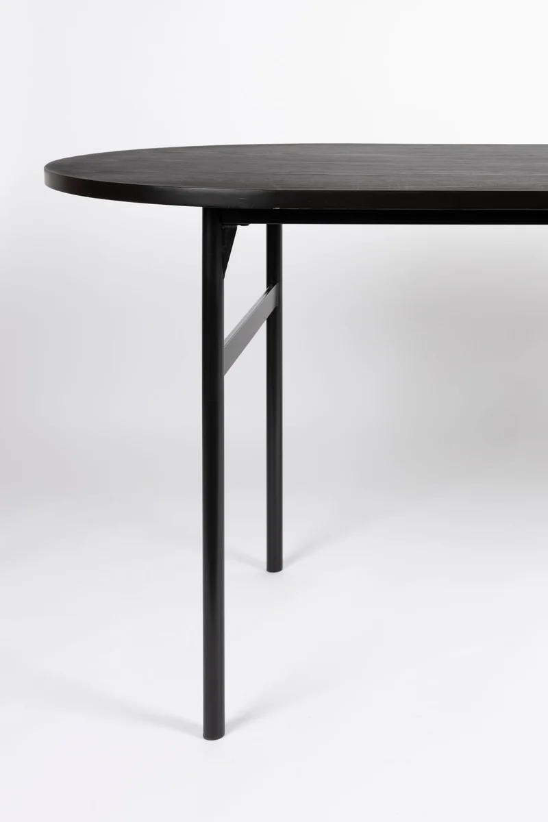 White Label Living Esstisch Marcio – Schwarz, Eisen, 180 × 80 × 75 cm