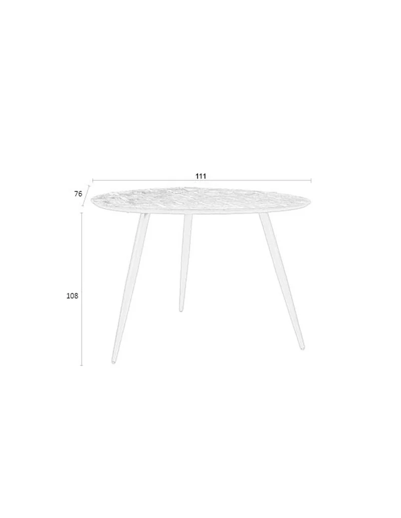 White Label Living Esstisch Webster Rund – Braun, Teakholz, 111 × 76 × 108 cm