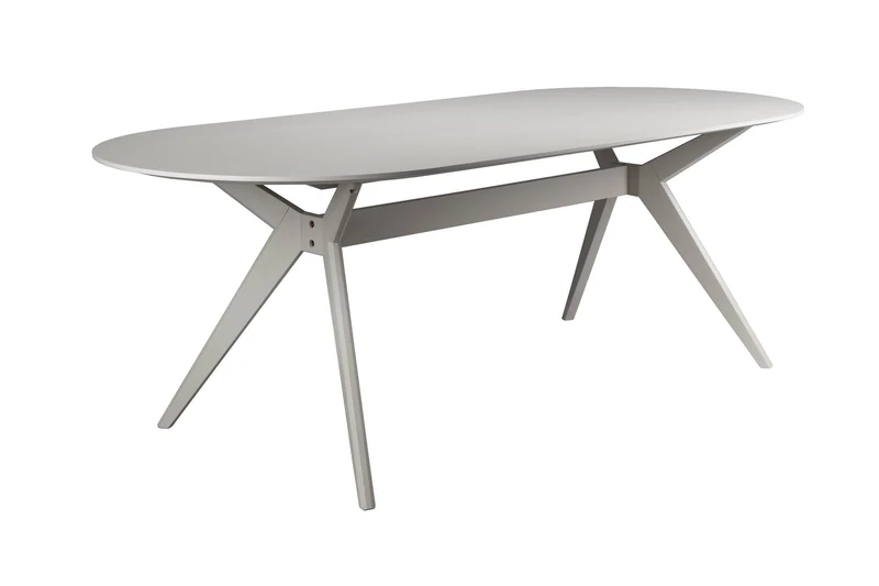 White Label Living Esstisch Zeme Capsule – Beige, Eschenfurnier, 220 × 95 × 75 cm
