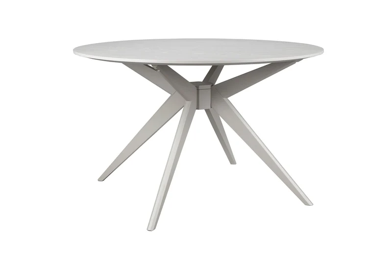 White Label Living Esstisch Zeme Rund – Beige, Eschenfurnier, 122 × 122 × 75 cm