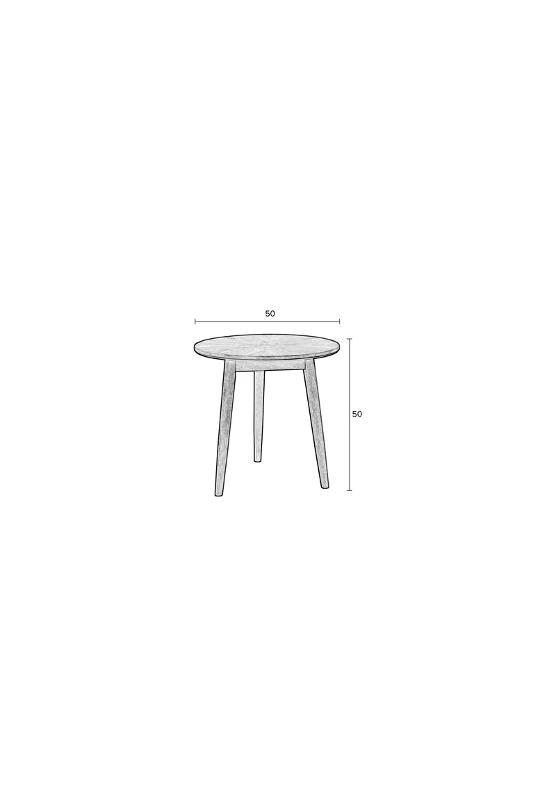 White Label Living Beistelltisch Fabio – Natur, Holz, 50 × 50 × 50 cm