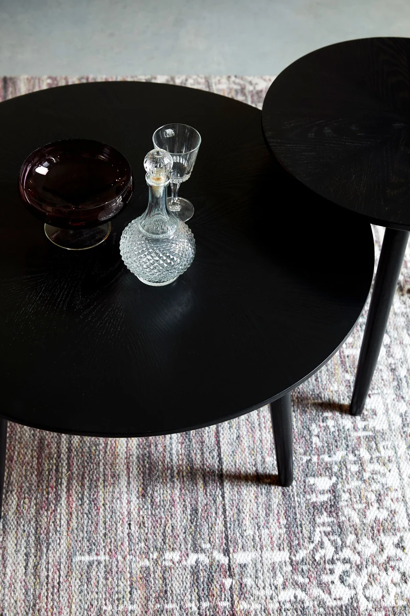 White Label Living Couchtisch Fabio – Schwarz, Holz, 80 × 80 × 40 cm