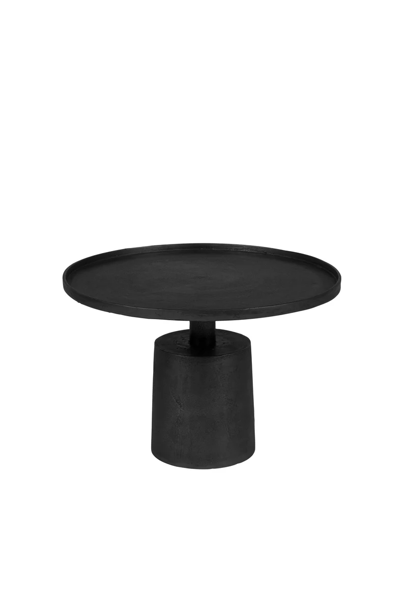 White Label Living Couchtisch Mason Antique – Schwarz, Aluminium, 60 × 60 × 40 cm