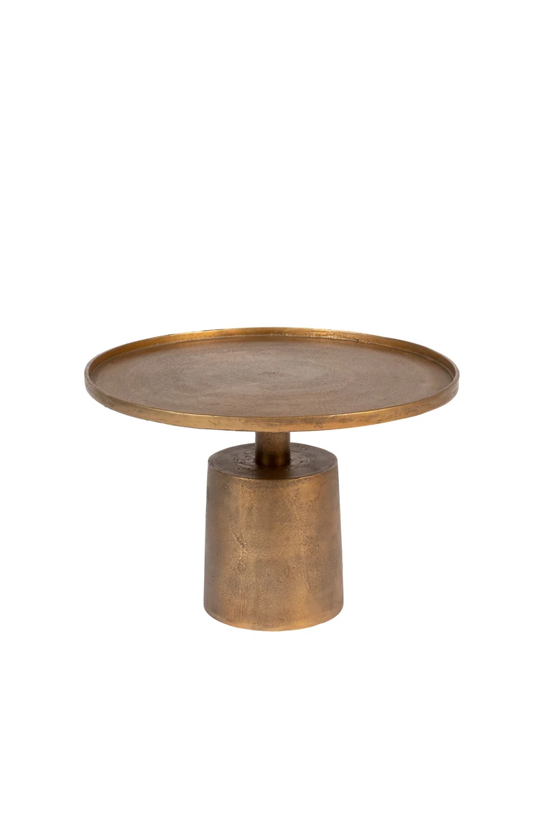 White Label Living Couchtisch Mason Antique Brass – Aluminium, 60 × 60 × 40 cm