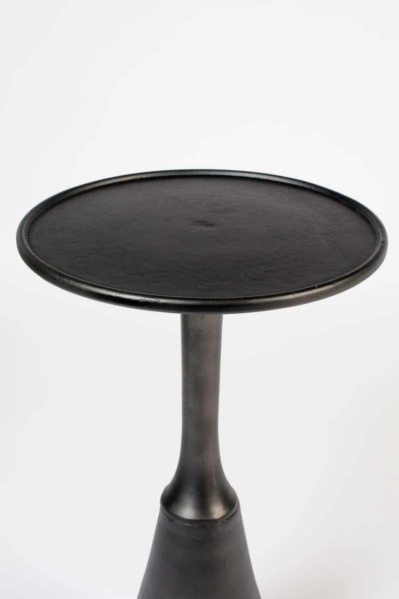 White Label Living Beistelltisch Noah Antique – Schwarz, Aluminium, 35 × 35 × 65 cm