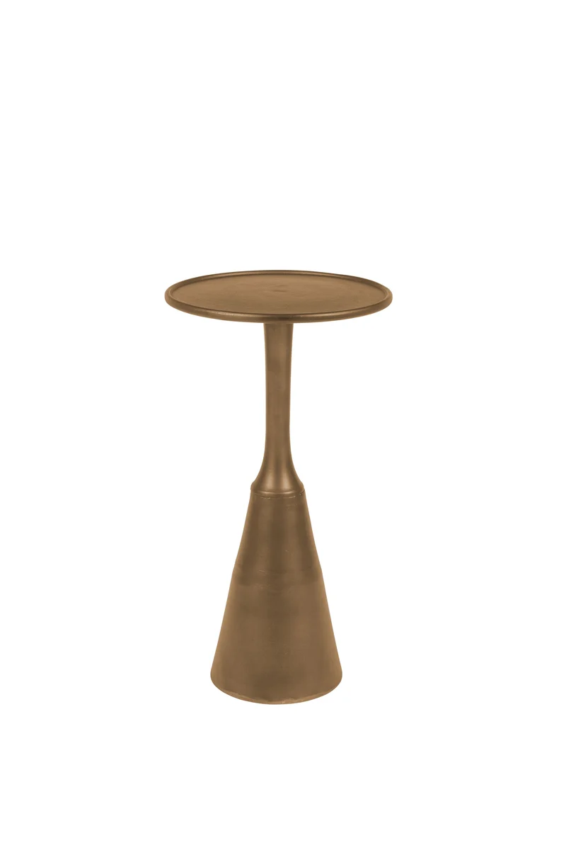 White Label Living Beistelltisch Noah Antique Brass – Aluminium, 35 × 35 × 65 cm