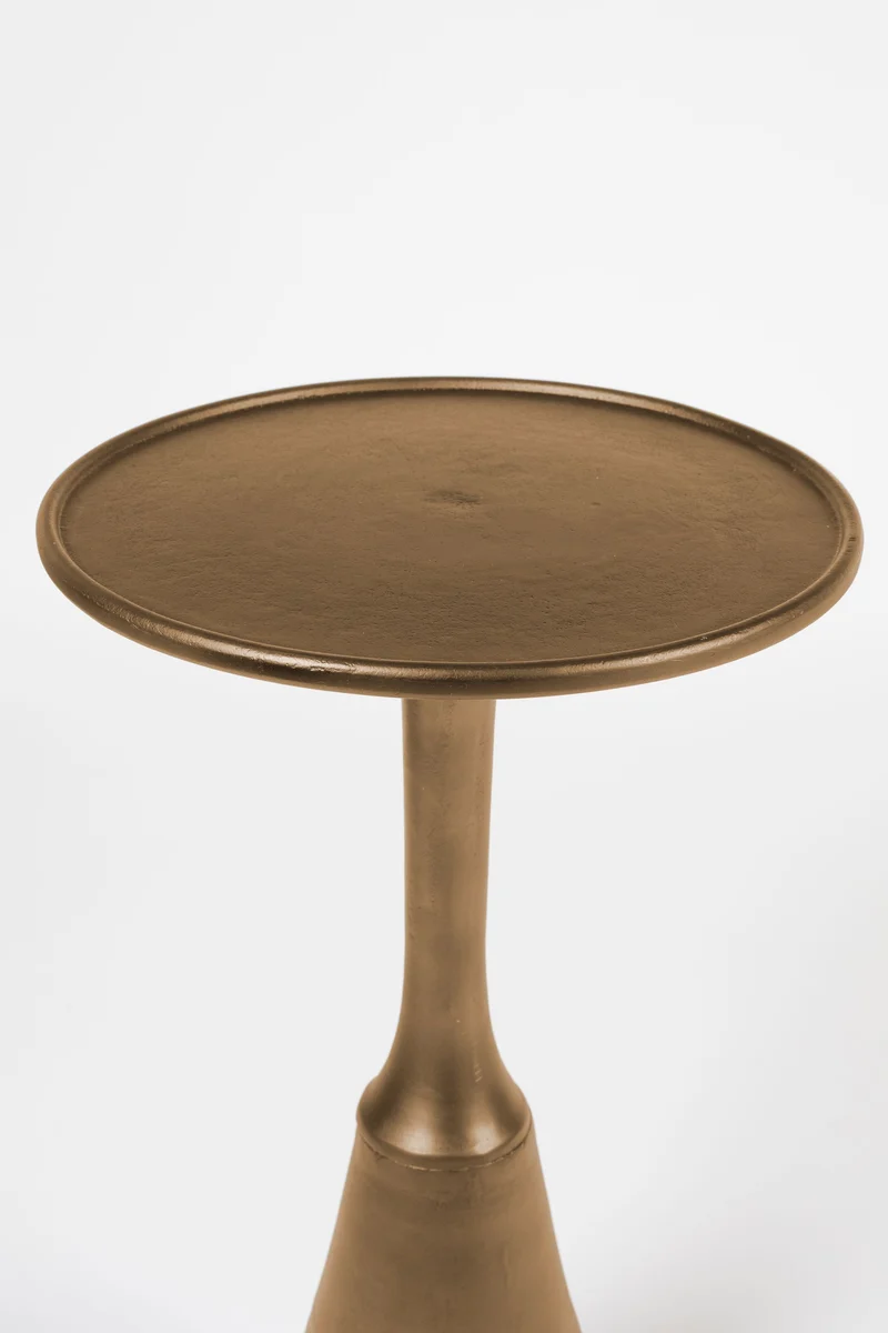 White Label Living Beistelltisch Noah Antique Brass – Aluminium, 35 × 35 × 65 cm