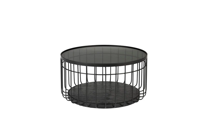 White Label Living Couchtisch Lance M – Schwarz, Glas, 60 × 60 × 31 cm