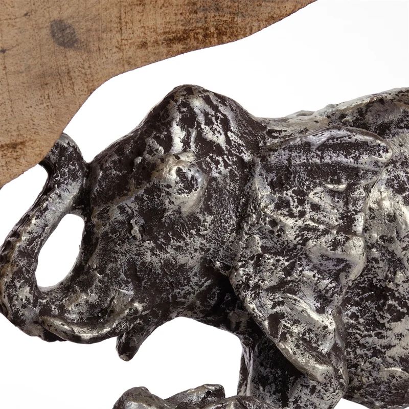 SKULPTUR "LOG ELEPHANTS" | 37cm, Mangoholz | Elefanten Deko Aufsteller