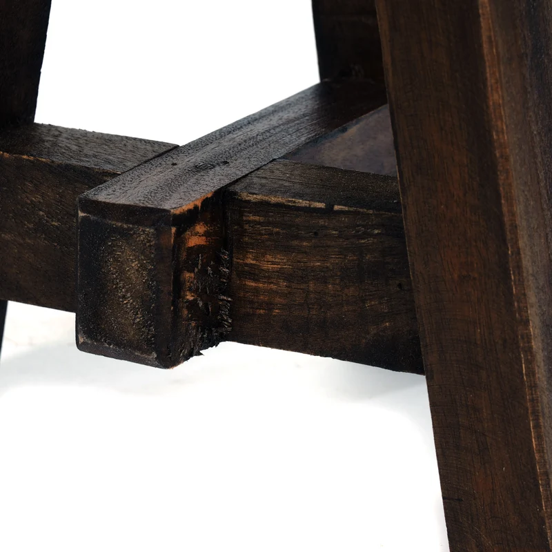 DEKO HOCKER "BERN" | rund, 23,5x20,5 cm (HxB), Mahagoni | Schemel | Farbe: 03 dunkelbraun