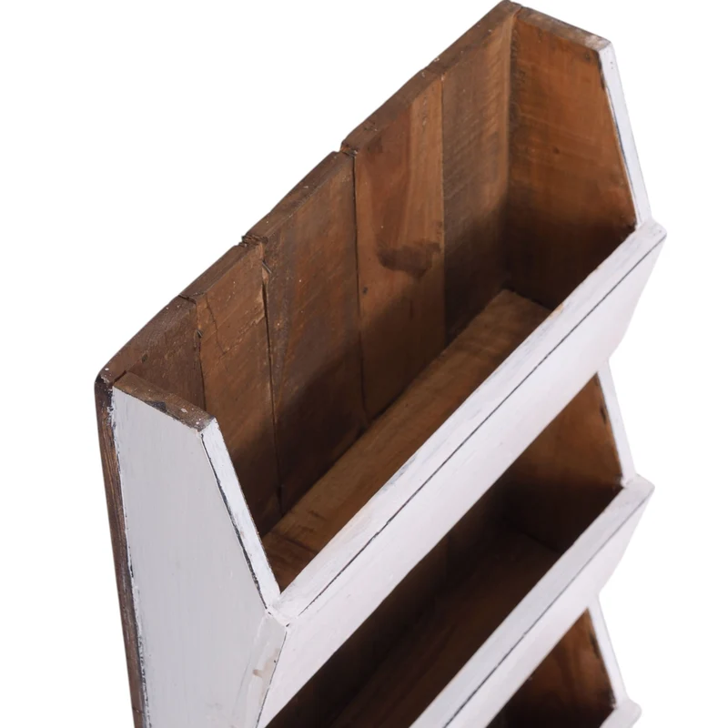 ZEITUNGSREGAL "NEWS 60" | Mahagoni, 60x38x11cm (HxBxT) | Wandregal | Farbe: 06 weiß-landhaus