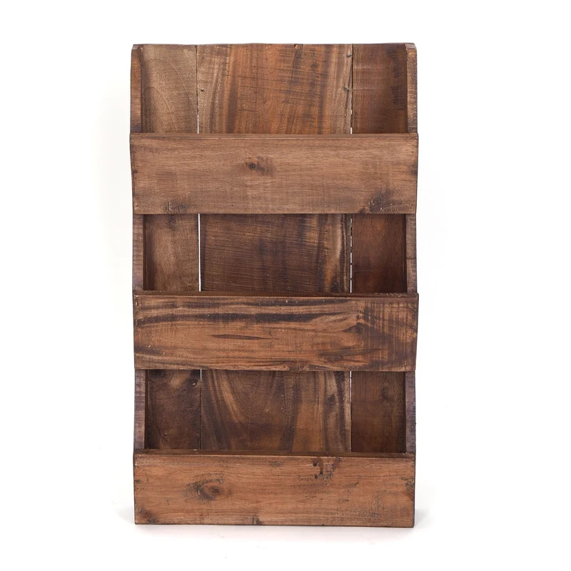 ZEITUNGSREGAL "NEWS 60" | Mahagoni, 60x38x11cm (HxBxT) | Wandregal | Farbe: 02 hellbraun