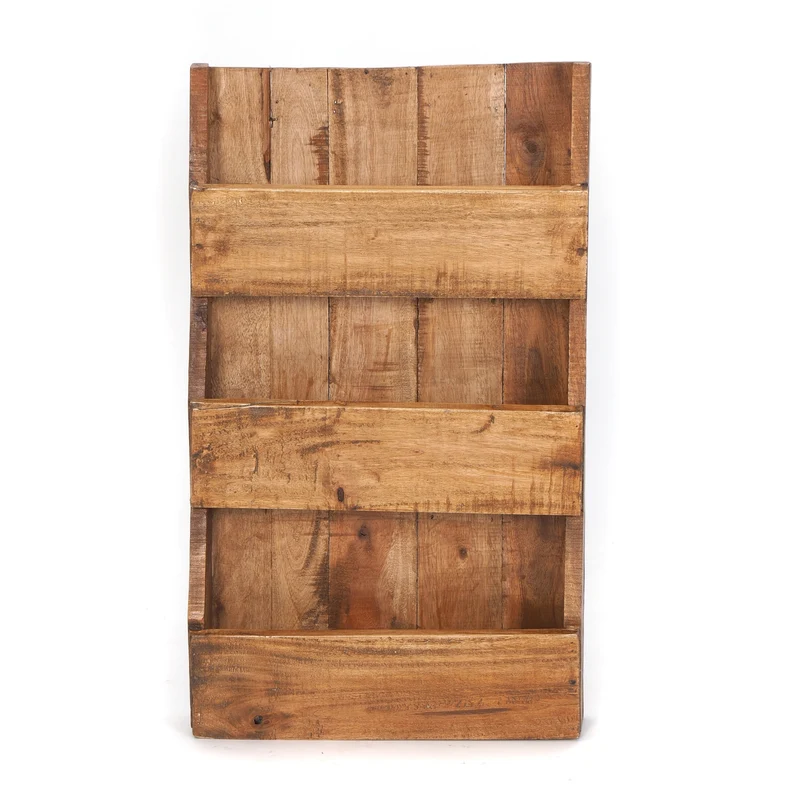 ZEITUNGSREGAL "NEWS 60" | Mahagoni, 60x38x11cm (HxBxT) | Wandregal | Farbe: 01 natur-vintage