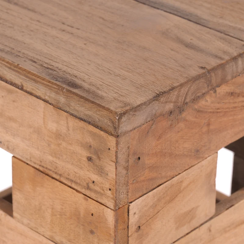 SITZHOCKER "BRICK" | 48x29cm (HxB), Mahagoni | Holzhocker | Farbe: 01 natur-vintage