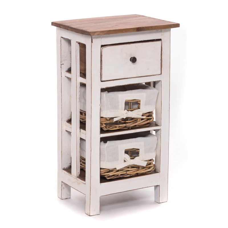 TELEFONTISCH "RATTAN 70" | 70x38x28cm (HxBxT), Mahagoni | Farbe: 06 weiß-landhaus
