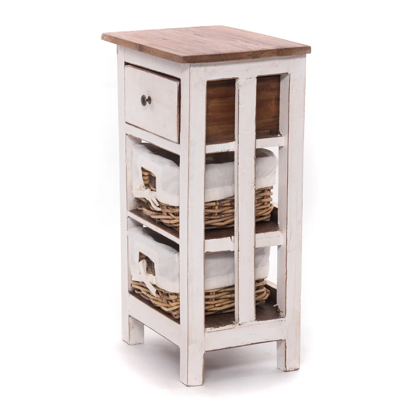 TELEFONTISCH "RATTAN 70" | 70x38x28cm (HxBxT), Mahagoni | Farbe: 06 weiß-landhaus