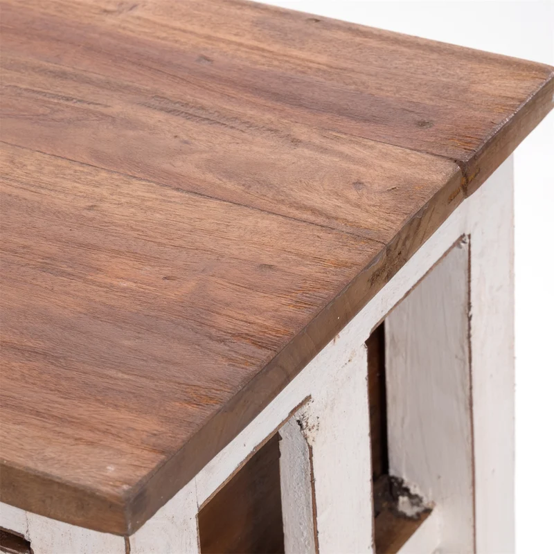 TELEFONTISCH "RATTAN 70" | 70x38x28cm (HxBxT), Mahagoni | Farbe: 06 weiß-landhaus