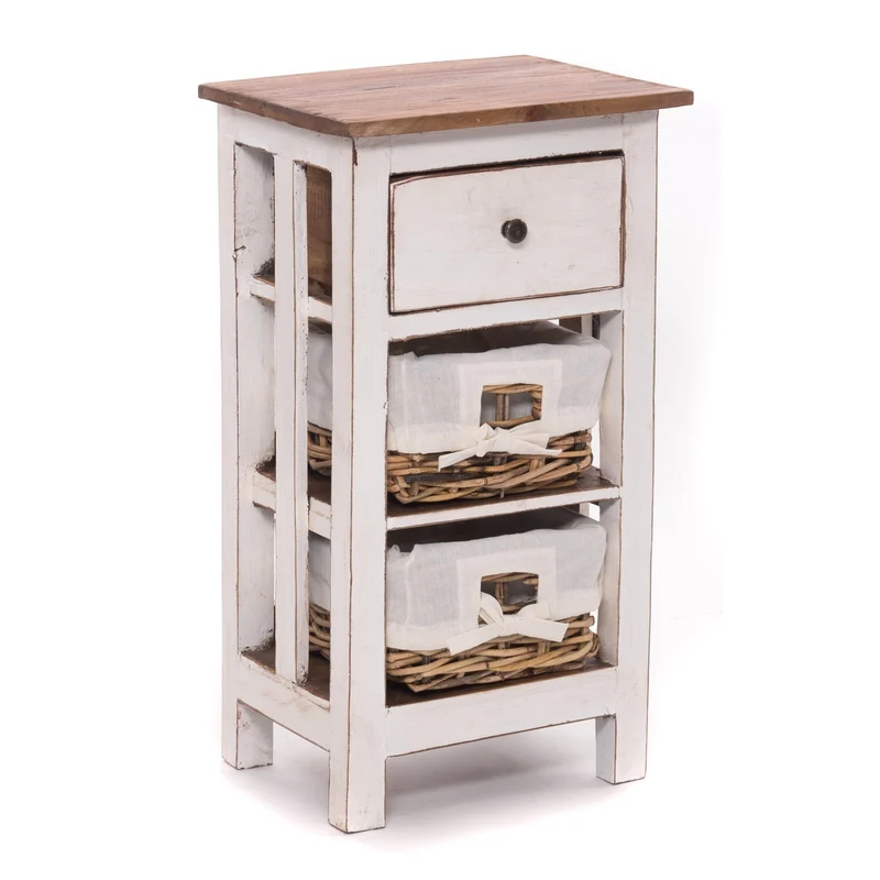 TELEFONTISCH "RATTAN 70" | 70x38x28cm (HxBxT), Mahagoni | Farbe: 06 weiß-landhaus