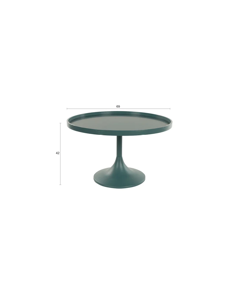 Zuiver Couchtisch Jason – Blau, Stahl, 69 × 69 × 42 cm