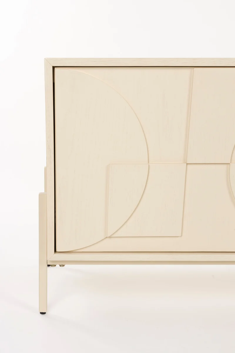 Zuiver Sideboard Faces – Beige, Massives Eichenholz, 40 × 160 × 60 cm