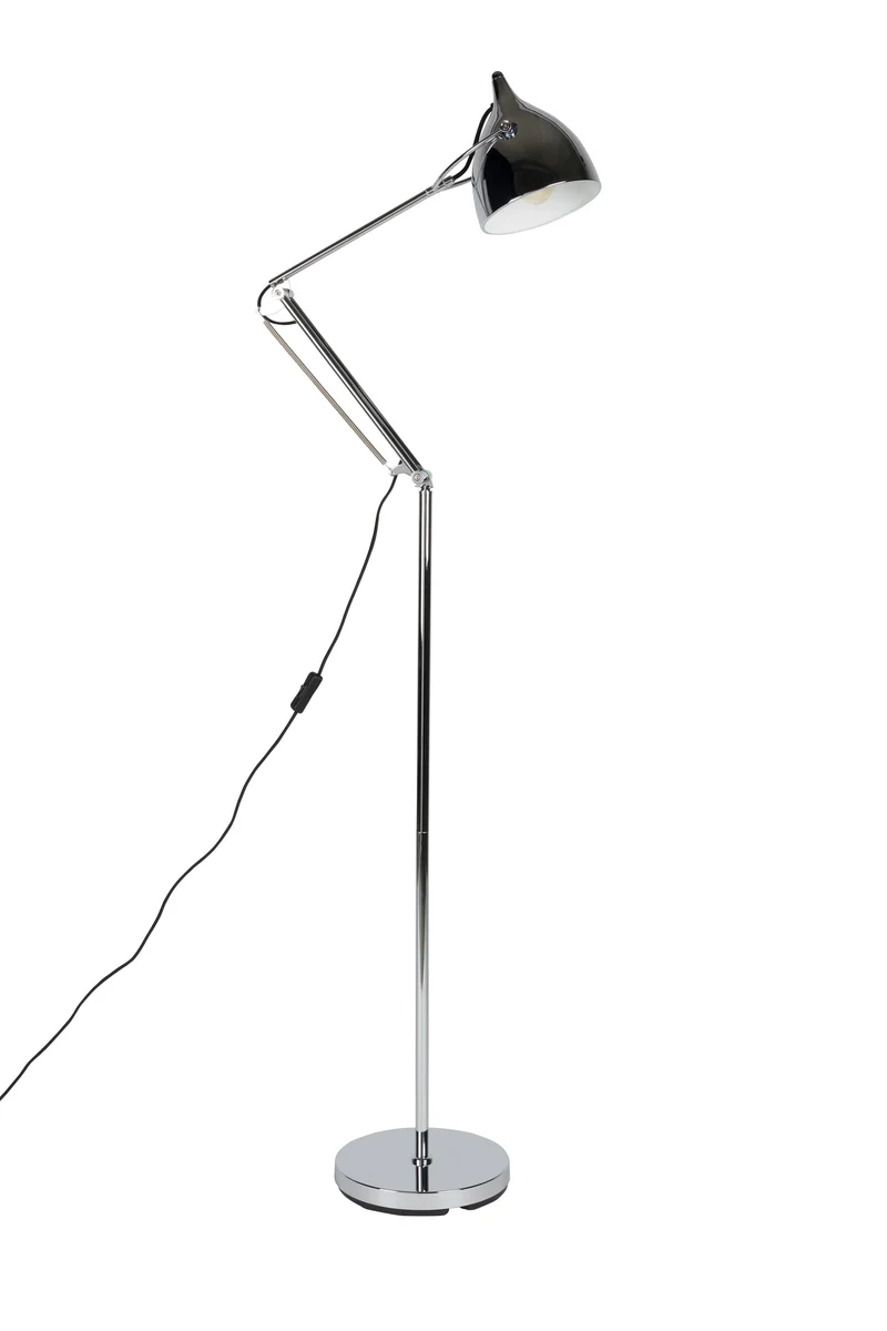 Zuiver Stehleuchte Reader Chrome – Eisen, 66 × 25 × 137 cm