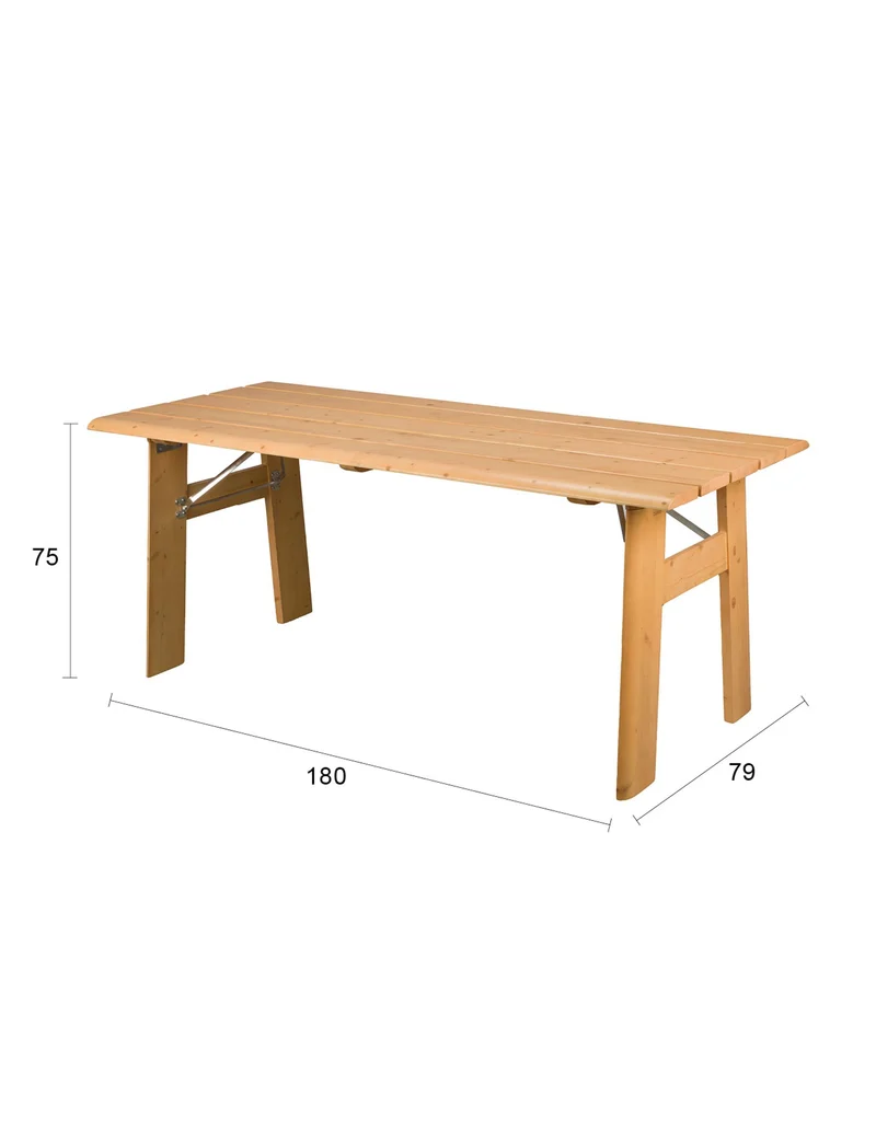 Zuiver Esstisch Outdoor Avenue – Natur, Kiefernholz, 180 × 79 × 75 cm