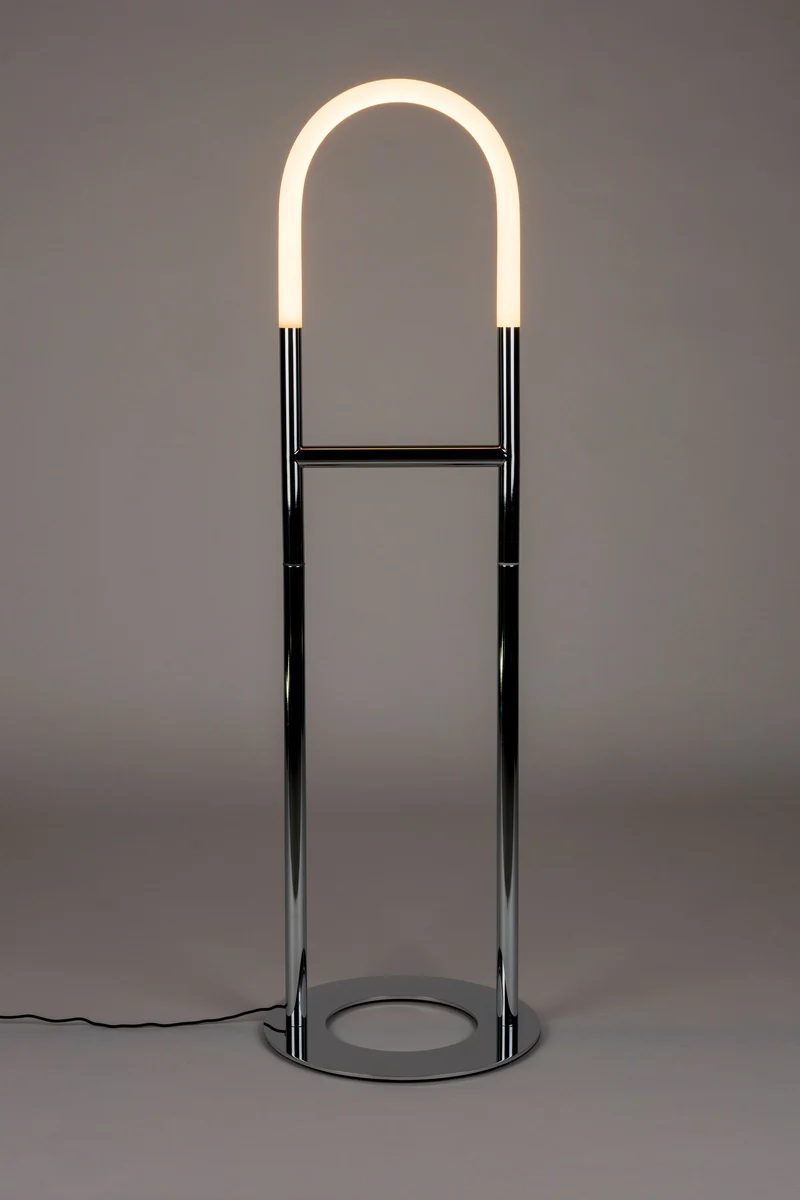 Zuiver Stehleuchte Arch Chrome – Eisen, 40 × 40 × 135 cm