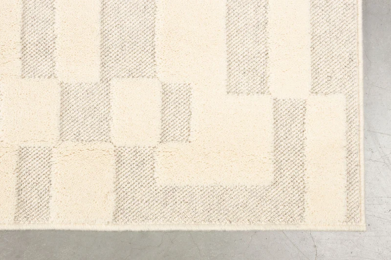 Zuiver Teppich Bricks 160 × 230 cm Grey – Beige, Wolle