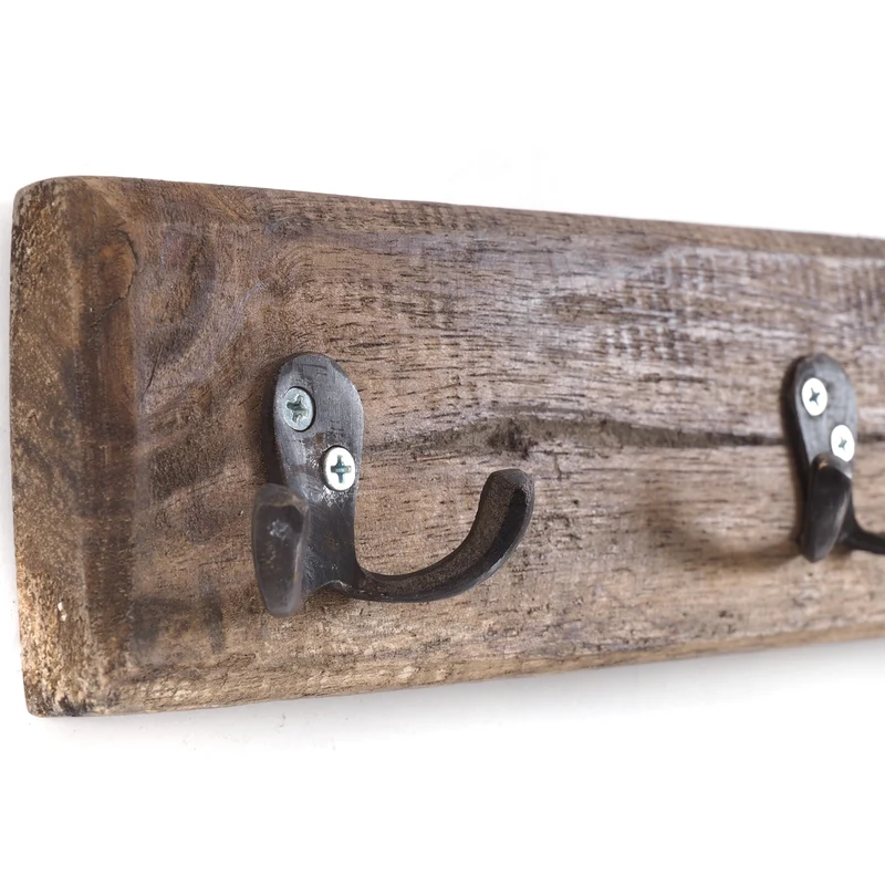 VINTAGE WANDGARDEROBE CASA | 60x8cm(BxH) Hakenleiste mit 5 Doppelhaken