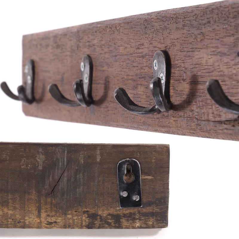 VINTAGE WANDGARDEROBE CASA | 60x8cm(BxH) Hakenleiste mit 5 Doppelhaken