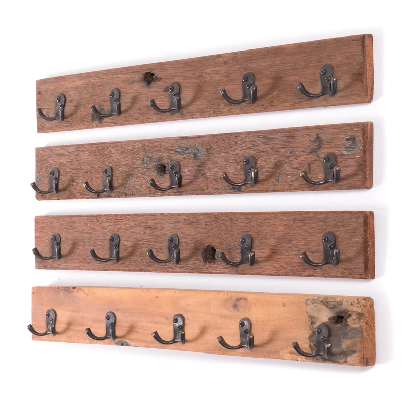 VINTAGE WANDGARDEROBE CASA | 60x8cm(BxH) Hakenleiste mit 5 Doppelhaken