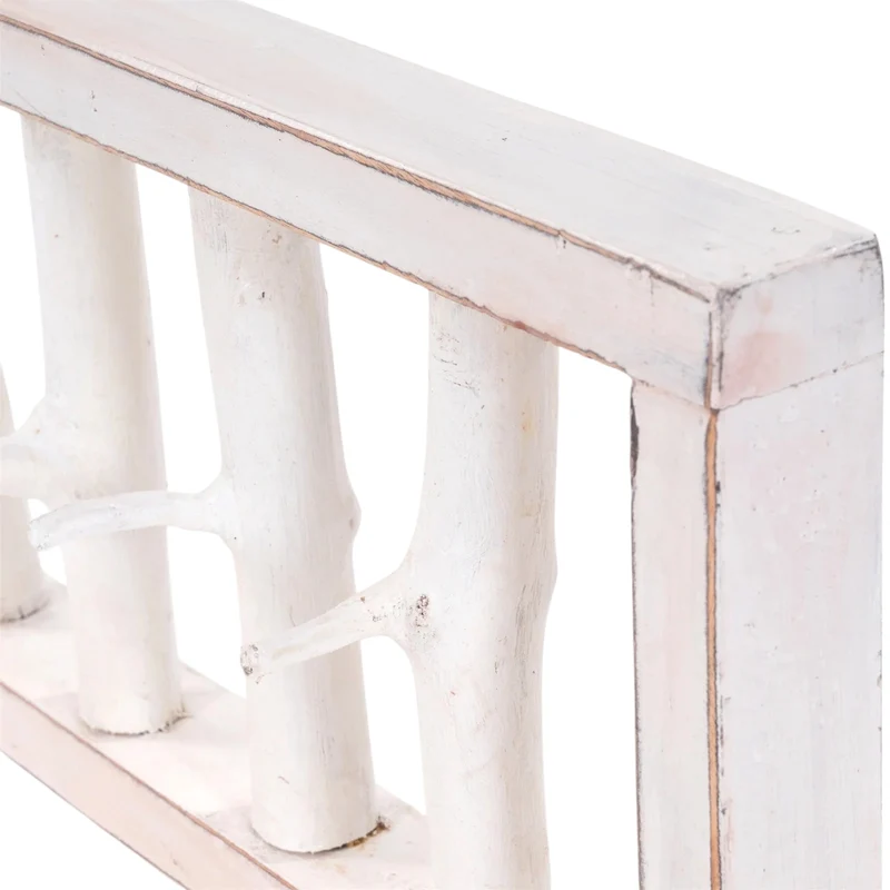 WANDGARDEROBE TREIBHOLZ UNIKAT | 80x22cm (BxH), Garderobe, Hakenleiste mit Ästen | Farbe: 06 weiß-landhaus
