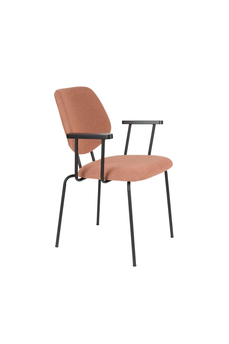 White Label Living Sessel Zelo – Pink, Metall, 59 × 60 × 83,5 cm, 2er-Set