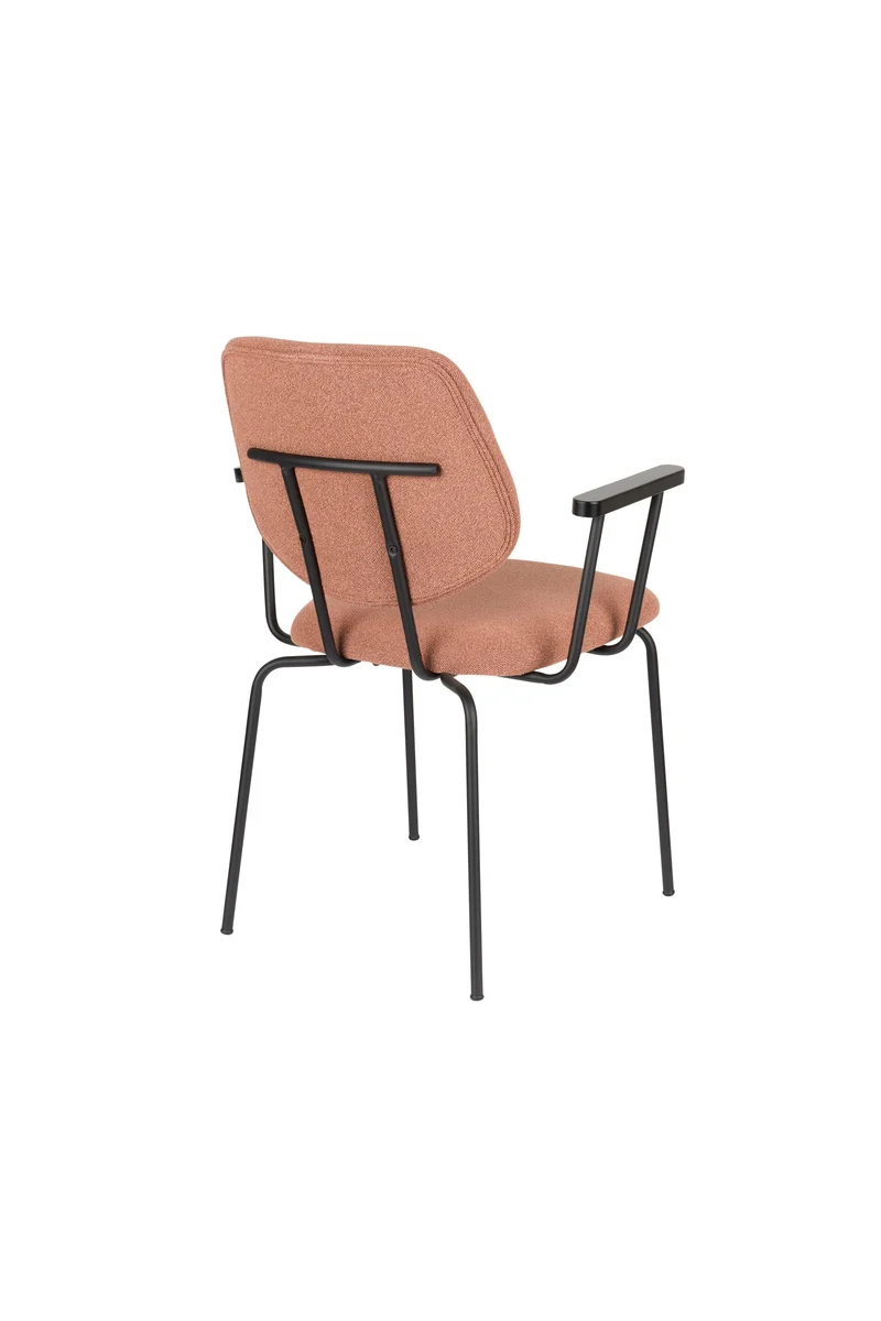 White Label Living Sessel Zelo – Pink, Metall, 59 × 60 × 83,5 cm, 2er-Set