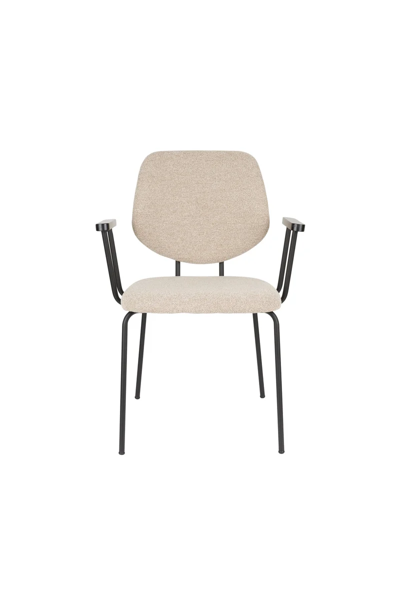 White Label Living Sessel Zelo – Beige, Metall, 59 × 60 × 83,5 cm, 2er-Set