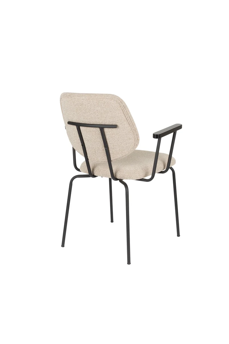 White Label Living Sessel Zelo – Beige, Metall, 59 × 60 × 83,5 cm, 2er-Set